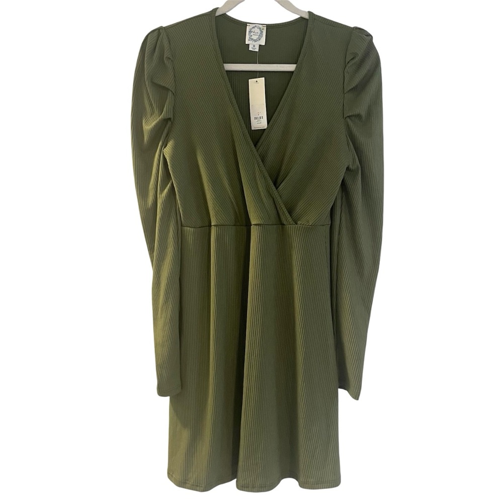 NWT Blue Rain Francescas Green Long Sleeve Mini Dress M